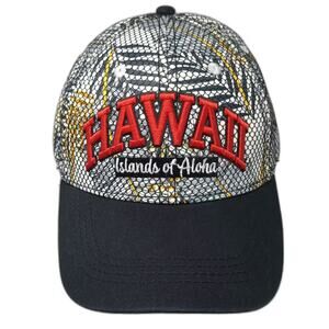 Fashion Code Hawaii Islands of Aloha Baseball Cap Black White OS Hat Embroidered